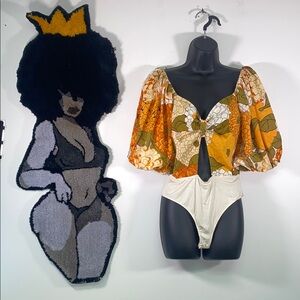 Anna Grace Floral Tie-Front Bodysuit